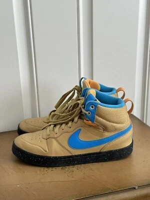 Zapatillas Nike Court Borough Mid 2 en Dorado/Azul Hero Juvenil Talla 7Y Foto 1 de 4
