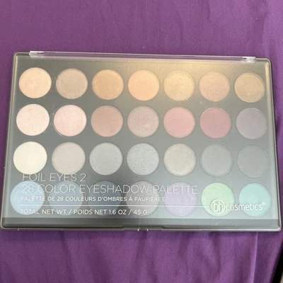 RARE! BH Cosmetics Foil Eyes 2 Eyeshadow Palette 28 Colors Pigmented Jewel Tones - Image 1 of 2