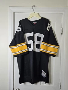 Mitchell & Ness Jack Lambert Pittsburgh Steelers Jersey Mens 2XL (52) Black 1976 - Picture 1 of 7