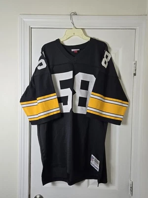 Camiseta Mitchell & Ness Jack Lambert Pittsburgh Steelers para hombre 2XL (52) negra 1976 Foto 1 de 4