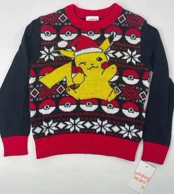 Suéter POKÈMON Navidad Frijoles Saltadores 5 Vacaciones Pikachu Top $27 Foto 1 de 3
