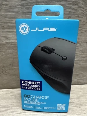JLab Go Charge Mouse Multi Device Compact Wireless Mouse Black Bluetooth NEW - Image 1 of 3
