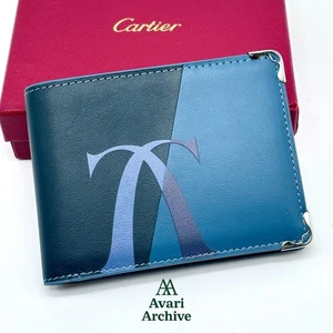 Cartier Must De Cartier Blue Gradient Double C Bifold 6 Card Compact Wallet  - Picture 1 of 7