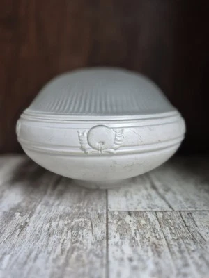 Antique Art Deco Glass Ceiling Light Fixture Shade 8.5 Diameter 4" Fitter  - Image 1 of 4