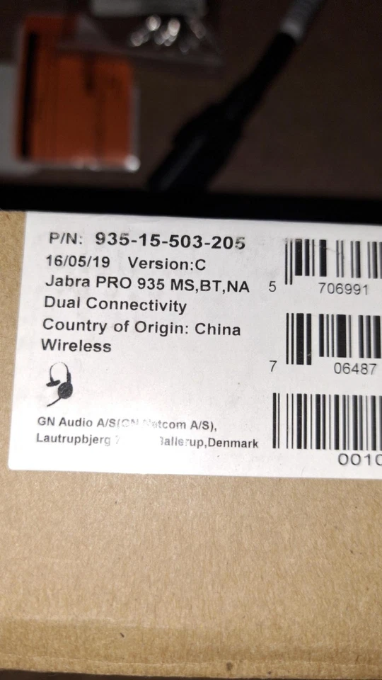 NEW JABRA PRO 935 DUAL CONNECTIVITY WIRELESS HEADSET 935-15-503-205 - Image 1 of 1