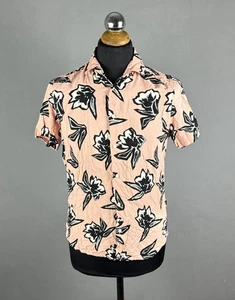 HUGO BOSS RASH Kurzarmhemd rosa Blumen Viskose Print Knopfleiste Größe S - Bild 1 von 12