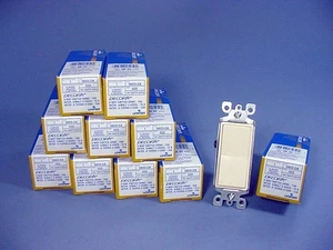 10 Leviton Almond 3-Way Decora Rocker Wall Light Switches 15A 120/277VAC 5603-2A - Picture 1 of 5