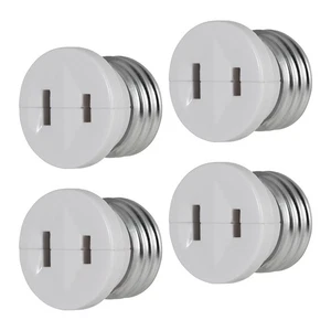 Power Gear Polarized Handy Plug 4 Pack Light Bulb to Outlet Adapter 2-Prong Whit - Picture 1 of 5