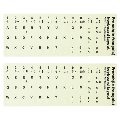  2 PCS Replacement Keyboard Stickers Glow in The Dark French Letter - Image 1 of 4