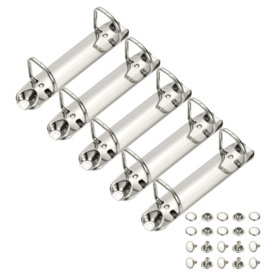 B7 2 Hole Ring Binder Mechanisms, 5 Set 0.98" D Ring Binder Planner, 26mm Silver - Image 1 of 4