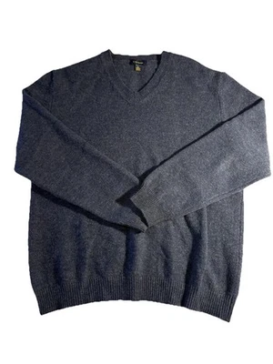 Suéter de lana Club Room grande azul marino con cuello en V estilo clásico para hombre Foto 1 de 4