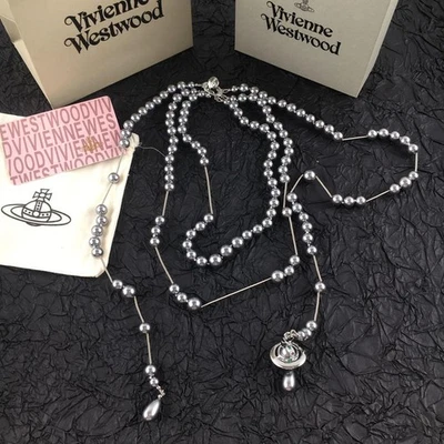 Collar Vivienne Westwood Perlas Rotas Plata USADO JAPÓN Foto 1 de 4