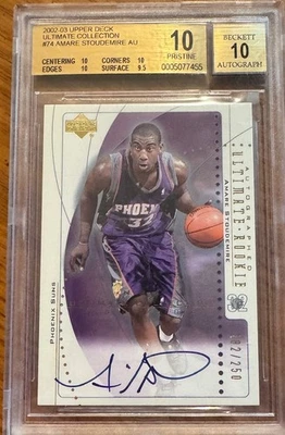 2002 Upper Deck- Amare Stoudemire Ultimate ROOKIE Autograph /250 BGS Pristine 10 - Image 1 of 2