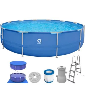 Pool Gartenpool Aufstellpool Komplettset Frame 450 x 90 cm Set blau mit Pumpe - Bild 1 von 18