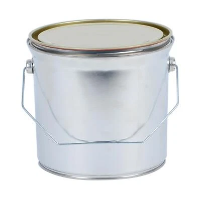 Leerer Blecheimer verzinkt mit Henkel inkl. Deckel 2,5 L | Eimer Metall verschli - Bild 1 von 4