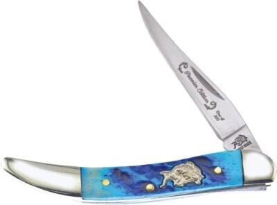 Navaja de bolsillo Bulldog Texas palillo de dientes mango de hueso azul edición limitada 1 de 300 Foto 1 de 3