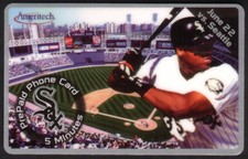 5m White Sox vs Seattle. Frank Thomas Baseball 6/22/96 Tiny Coke Logo Phone Card