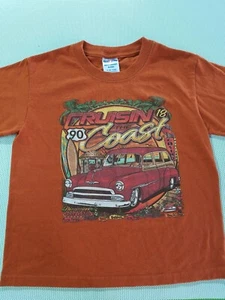 Jerzees RUST Boys T Shirt  Size SMALL "Cruising the coast "  - Picture 1 of 3