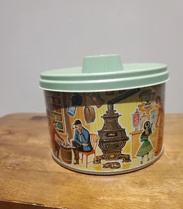 1963 Mrs. Leland's Old Fashioned Bonbons Dose Vintage grüner Deckel vacu-frisch - Bild 1 von 10