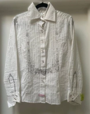 Blusa English Rose by EL branca manga longa bordada algodão tamanho GG nova com etiquetas - Imagem 1 de 4