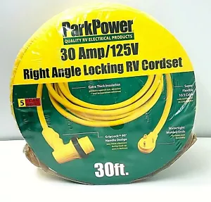 Marinco Park Power 30amp Right Angle 90 Degree Locking RV Extension Cord, 30 ft. - Picture 1 of 2