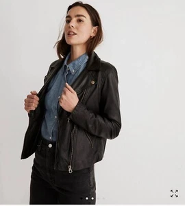 Maxwell Washed Leather Motorcycle Jacket: Brass Hardware Edition Size XL - Picture 1 of 5