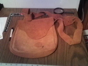 man bag pouch leather satchel suede saddle bag - Picture 1 of 6