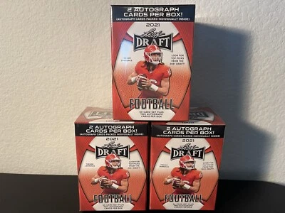 2021 Leaf Draft Football Sealed Blaster Boxes 2 Autos Per Box - Lot of 3 Boxes - Image 1 of 4
