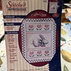 Plaid Stitched Impressions Cross Stitch Kit Embossed Garden Bunny NEW