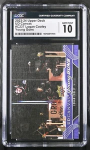 UD 2023-24 Series 2  Canvas C237 Logan Cooley Young Guns CGC Graded 10 GEM MT - Picture 1 of 2