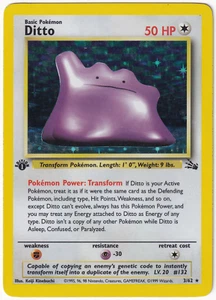 Ditto 1st Edition 3/62 Fossil Holo 1999 Pokemon TCG Card LP - Bild 1 von 2