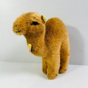 Steiff Trampy Mohair Camel Plush Button Tag 1453/15 Western Germany Vintage 6" - Picture 1 of 8