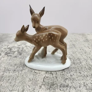 Estatuilla de porcelana vintage Gerold Porzellan Baviera Alemania Occidental cierva y cervatillo - Imagen 1 de 11