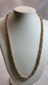 Michael Anthony PERU 14K Yellow Rose & White Gold Rope Chain 18" Long - Picture 1 of 6