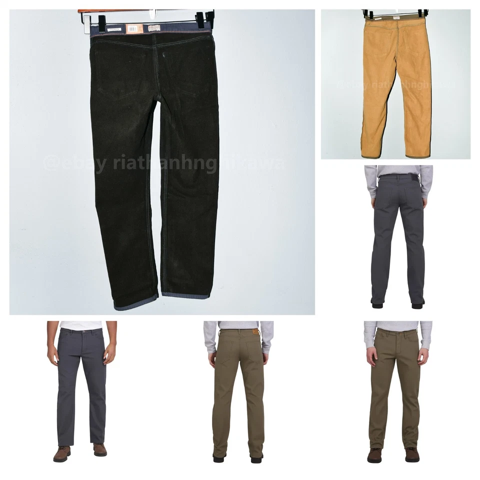 Всепогодные винтажные мужские холщовые брюки с флисовой подкладкой стандартного покроя с флисовой подкладкой - Изображение 1 из 1