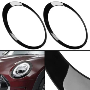 Paar Glanz Schwarz Scheinwerfer Zierring Ring Für MINI Clubman F54 2014-2019 AF - Picture 1 of 8