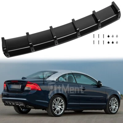 Alerón difusor parachoques trasero brillante para Volvo C70 V70 XC70 6 aletas Foto 1 de 4