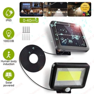 Solar Power PIR Motion Sensor Wall Light LED Outdoor Garden Security Flood Lamp - Picture 1 of 12