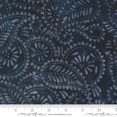 Blue Ridge Batiks Paisley Blue Midnight for Moda 1/2 YD 4367 20 - Image 1 of 2