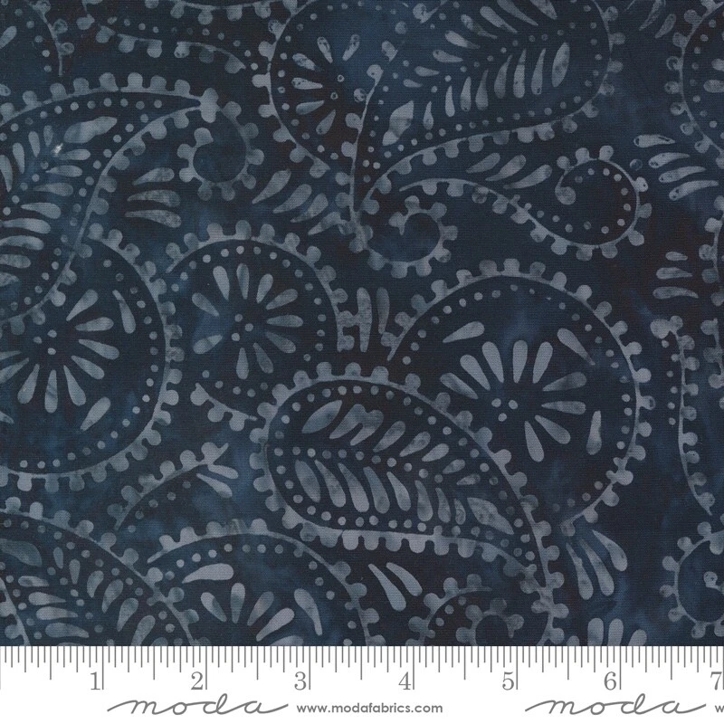 Blue Ridge Batiks Paisley Blue Midnight for Moda 1/2 YD 4367 20 - Image 1 of 2