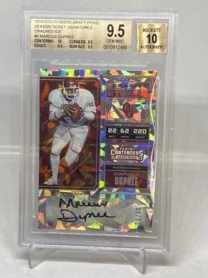 MARCUS DUPREE 2018 CONTENDERS TICKET AUTO CRACKED ICE #22/23 JSY # BGS 9.5/10 - Image 1 of 4