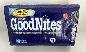 Vintage 2002 Goodnites 11 Medium 45-65 Lb Underpants Diapers Pull Ups Night New - Picture 1 of 6