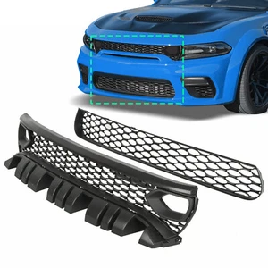 For 2015-21 Dodge Charger RT SCAT PACK SRT Style Front Upper + Lower Grille Kit - Picture 1 of 8