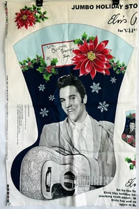 Cranston Fabric Elvis Presley Jumbo Christmas Holiday Stocking Craft Panel - Picture 1 of 3