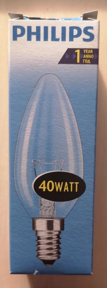 Glühlampe Glühbirne E 14 40 Watt Philips kein LED klassisch Lüster Kronleuchter - Bild 1 von 1