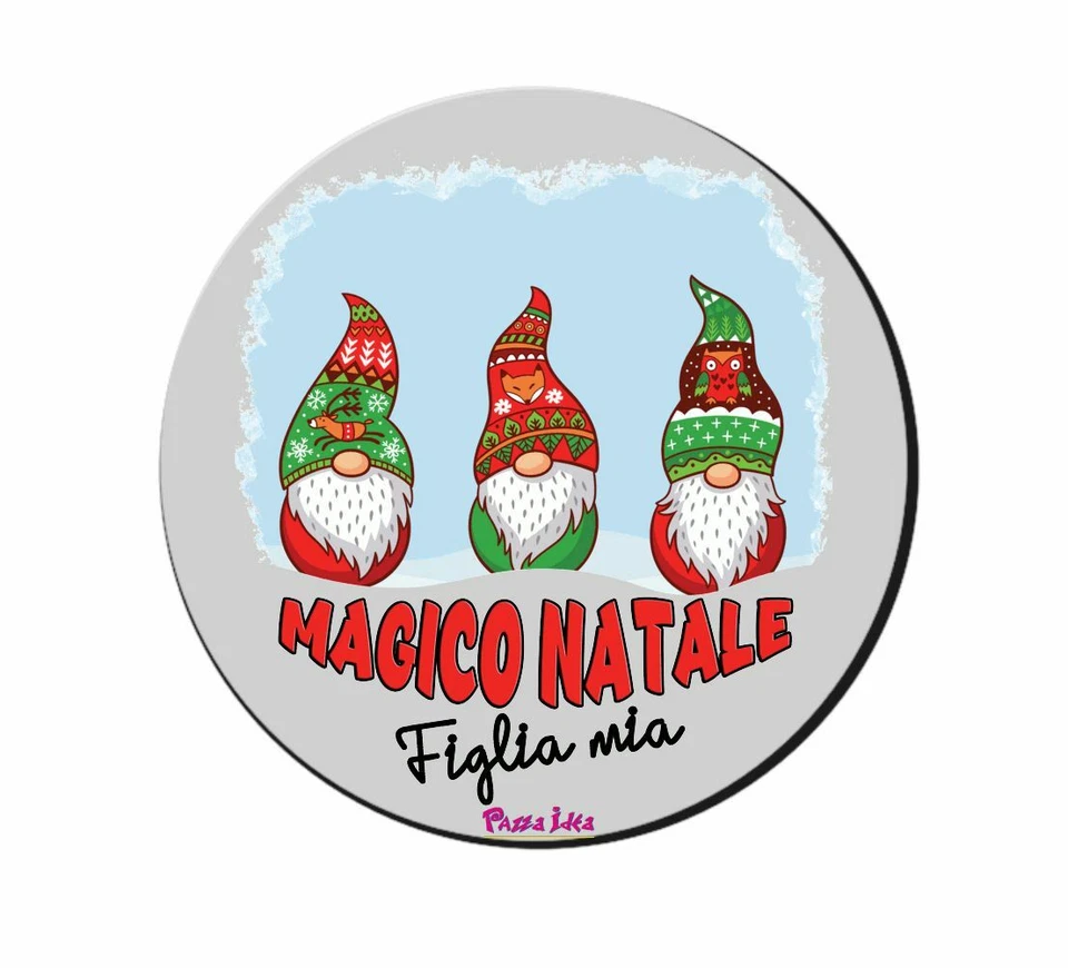 mouse pad tappetino pc rotondo scritta magico natale figlia mio regalo mamma - Immagine 1 di 1