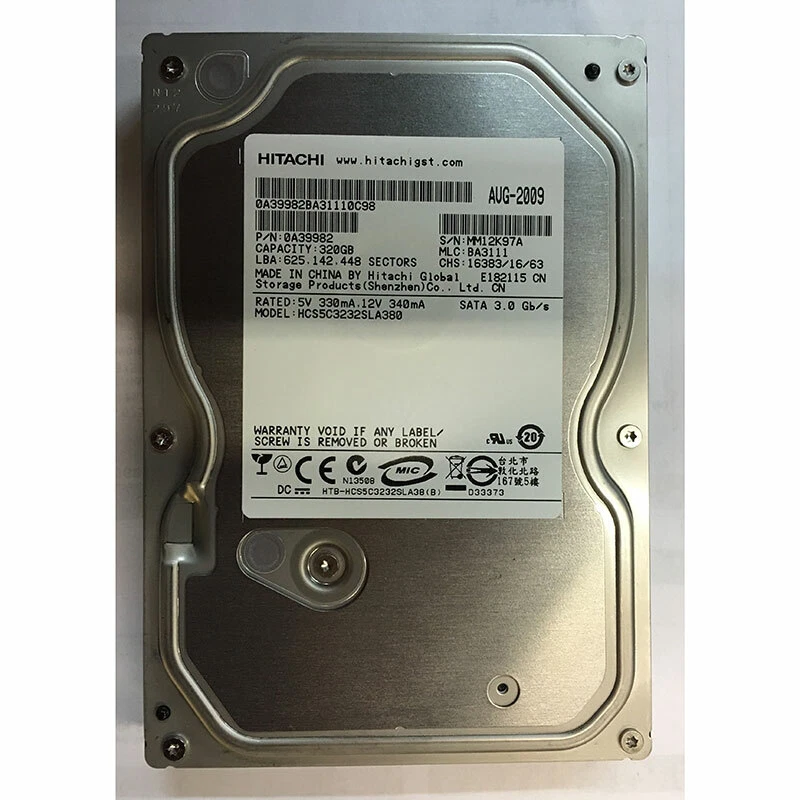 0A39982 - Hitachi 320GB 7200 RPM SATA 3.5" HDD - Image 1 of 1