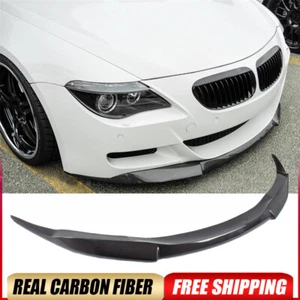 For BMW E63 E64 M6 2006-2010 Real Carbon Fiber Front Bumper Lip Spoiler Body Kit - Picture 1 of 15
