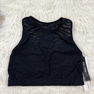 Adam Selman Crop Top Size L Large Sheer Mesh Black Tiger NWT $115 - Picture 1 of 8