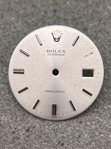 ORIGINAL ROLEX ZIFFERBLATT SILBE OYSTERDATE PRECISION 6694 Cal 1225 VINTAGE PART - Picture 1 of 6